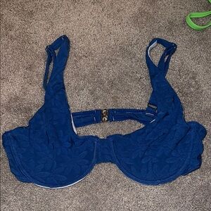 Blue Floral Underwire Bra
